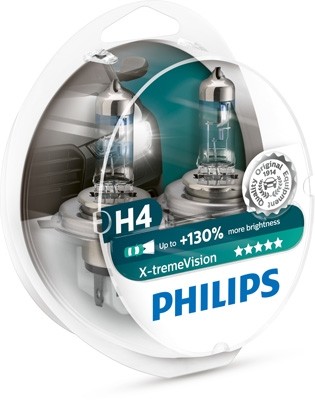 12342XV+S2 Set 2 Becuri PHILIPS H4 X-Treme Vision 130% PHILIPS 