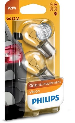 12498B2 Set 2 Becuri PHILIPS 12v21w Tip P21w PHILIPS 