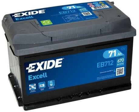 EB712 Baterie EXIDE Excell 12v 71ah 670A EXIDE 