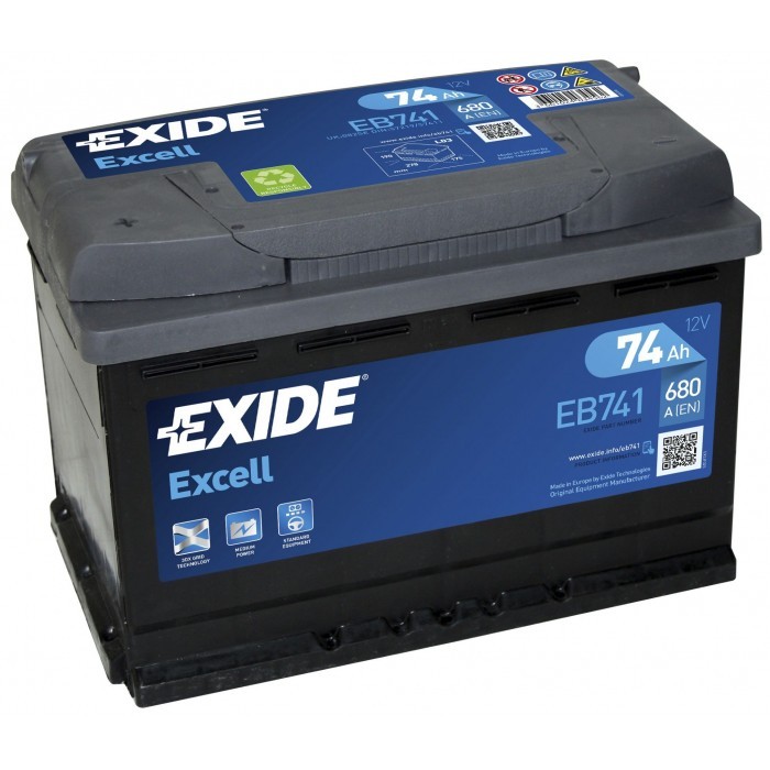EB741 Baterie EXIDE Excell 12v 74ah 680A EXIDE 