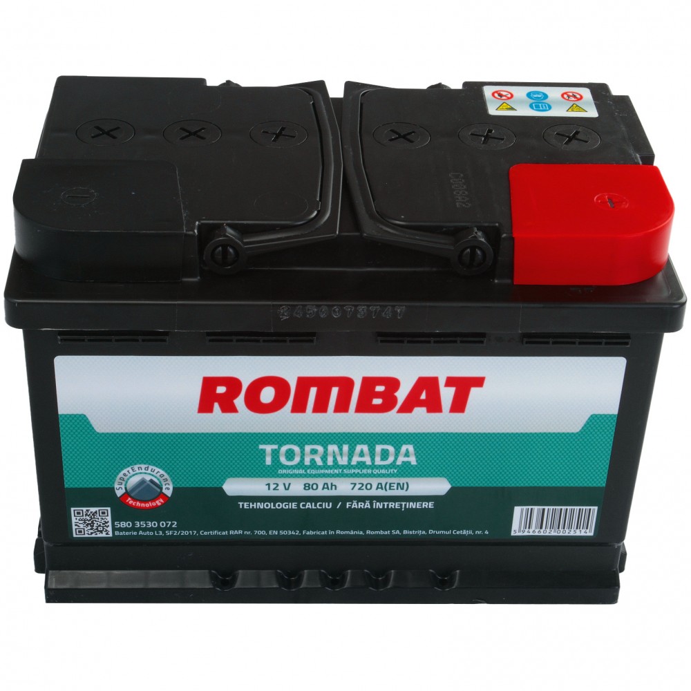 5803530072ROM Baterie ROMBAT Tornada 80 Ah 720A ROMBAT 