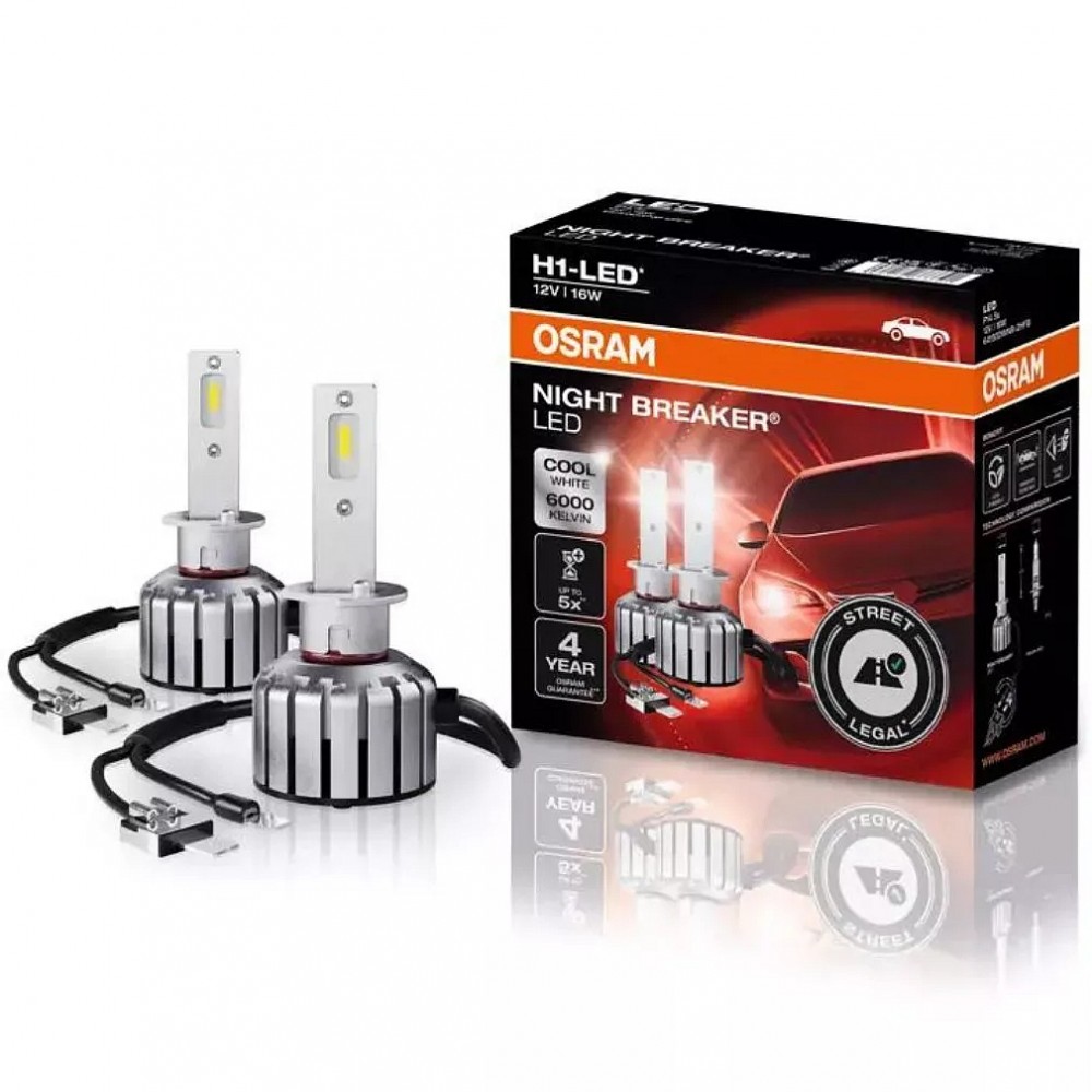 64150DWNB-2HFB Set 2 becuri OSRAM NIGHT BREAKER LED H1 16W 12V 2HFB 6000k OSRAM 